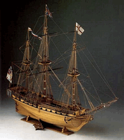 Британский фрегат 18 века. Модель уменьшенная в 75 раз.